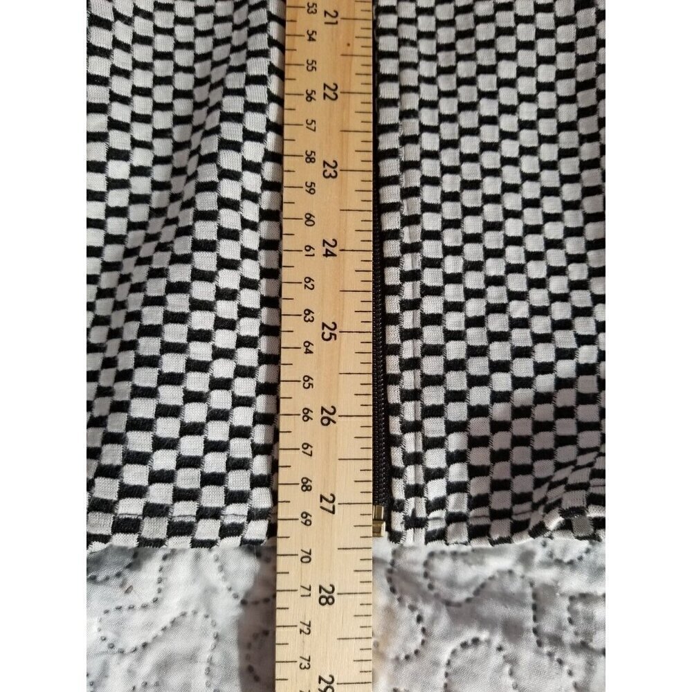 Koren Zippered Vest Checkered Color Block Pattern Collar Button Details Sz Large - Picture 6 of 6